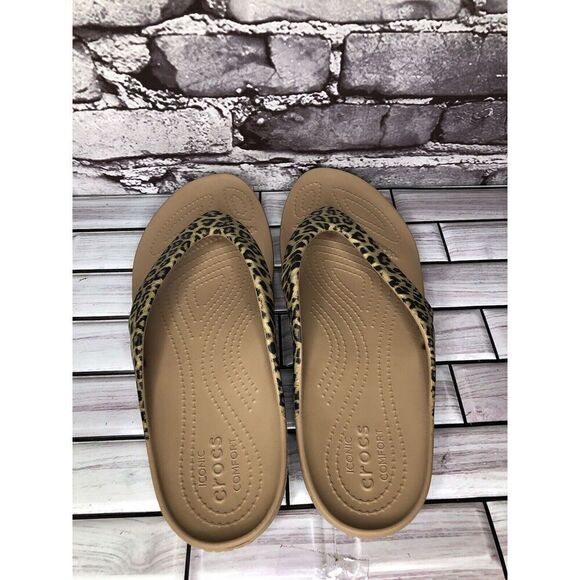 Crocs Kadee II Iconic Comfort Leopard Flip Flip Sandals Women’s sz 10M US/41EU - Picture 7 of 16